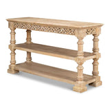 Fowler Carved Console With Shelf Solid Wood Console Tables LOOMLAN By Sarreid