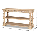 Fowler Carved Console With Shelf Solid Wood Console Tables LOOMLAN By Sarreid