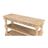 Fowler Carved Console With Shelf Solid Wood Console Tables LOOMLAN By Sarreid