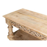 Fowler Carved Console With Shelf Solid Wood Console Tables LOOMLAN By Sarreid