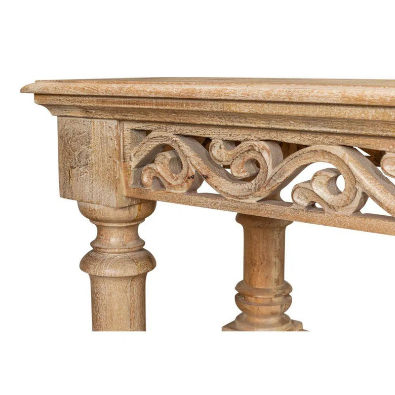 Fowler Carved Console With Shelf Solid Wood Console Tables LOOMLAN By Sarreid