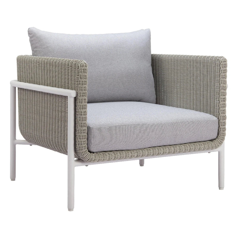 Frais Aluminum Gray Arm chair Outdoor Accent Chairs LOOMLAN By Zuo Modern