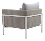 Frais Aluminum Gray Arm chair Outdoor Accent Chairs LOOMLAN By Zuo Modern