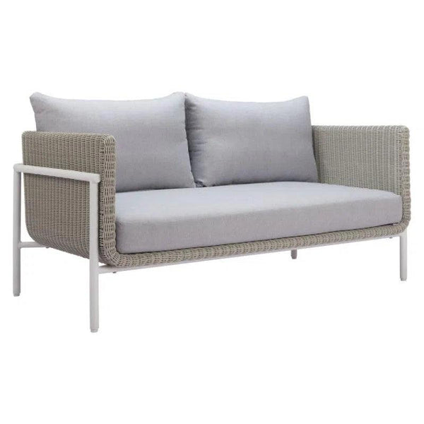 Frais Gray Loveseat Outdoor Sofas & Loveseats LOOMLAN By Zuo Modern