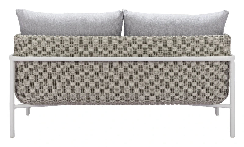 Frais Gray Loveseat Outdoor Sofas & Loveseats LOOMLAN By Zuo Modern