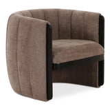 Francis Polyester and Solid Birch Brown Armless Accent Chair Club Chairs LOOMLAN By Moe's Home