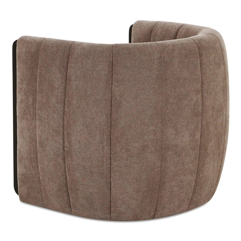 Francis Polyester and Solid Birch Brown Armless Accent Chair Club Chairs LOOMLAN By Moe's Home