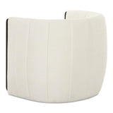 Francis Polyester and Solid Birch White Armless Accent Chair Club Chairs LOOMLAN By Moe's Home