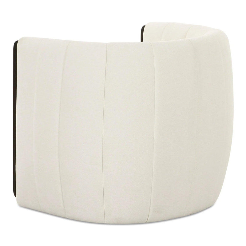 Francis Polyester and Solid Birch White Armless Accent Chair Club Chairs LOOMLAN By Moe's Home