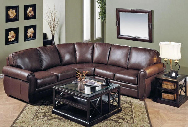 Franklin Symmetrical Leather Sectional Sofa Made to Order Sectionals LOOMLAN By Uptown Sebastian