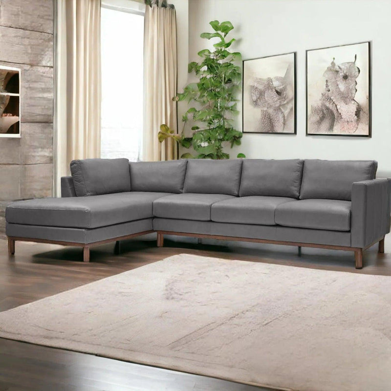 Freehand Leather Sectional With Chaise Sectionals LOOMLAN By One For Victory