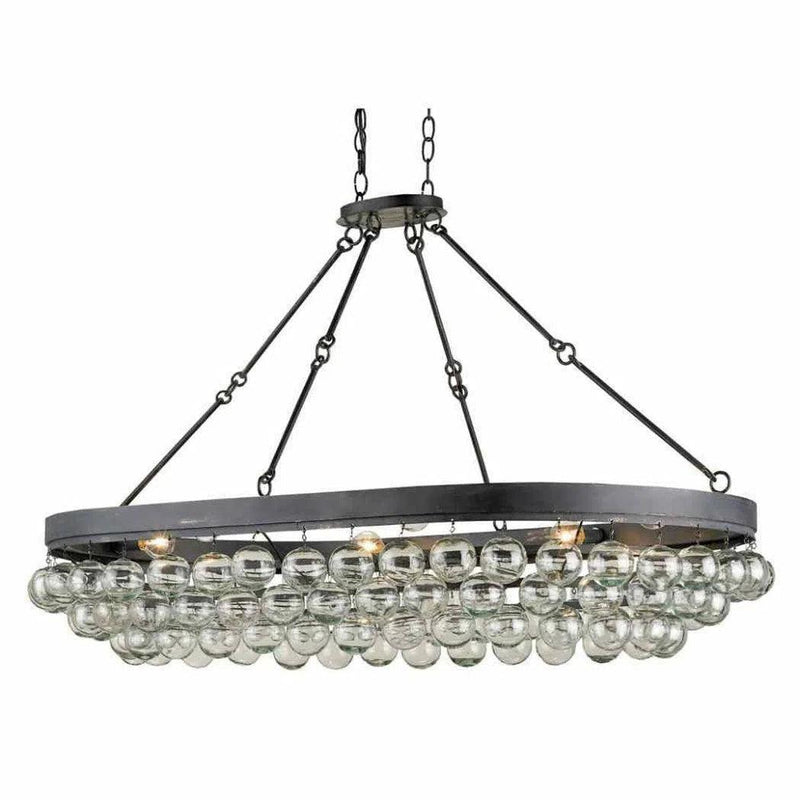 French Black Balthazar Oval Chandelier Chandeliers LOOMLAN By Currey & Co