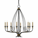 French Black Gold Leaf Folgate Chandelier Chandeliers LOOMLAN By Currey & Co