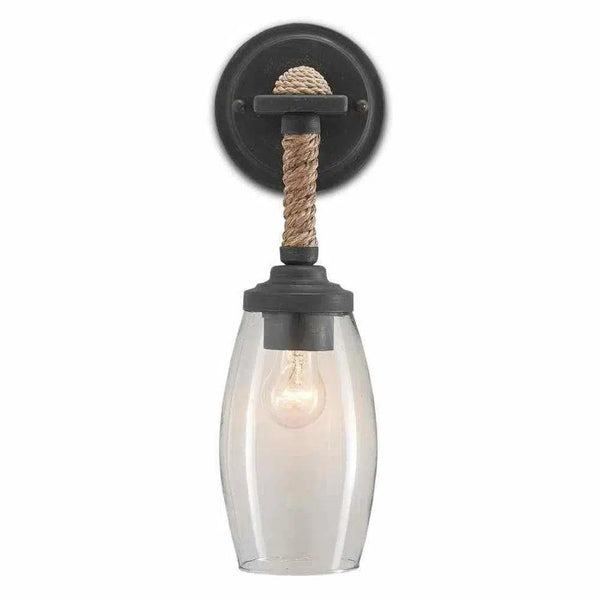 French Black Natural Highider Wall Sconce Wall Sconces LOOMLAN By Currey & Co