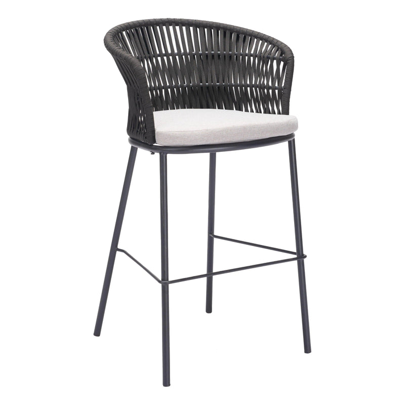 Freycinet Barstool Black Outdoor Bar Stools LOOMLAN By Zuo Modern