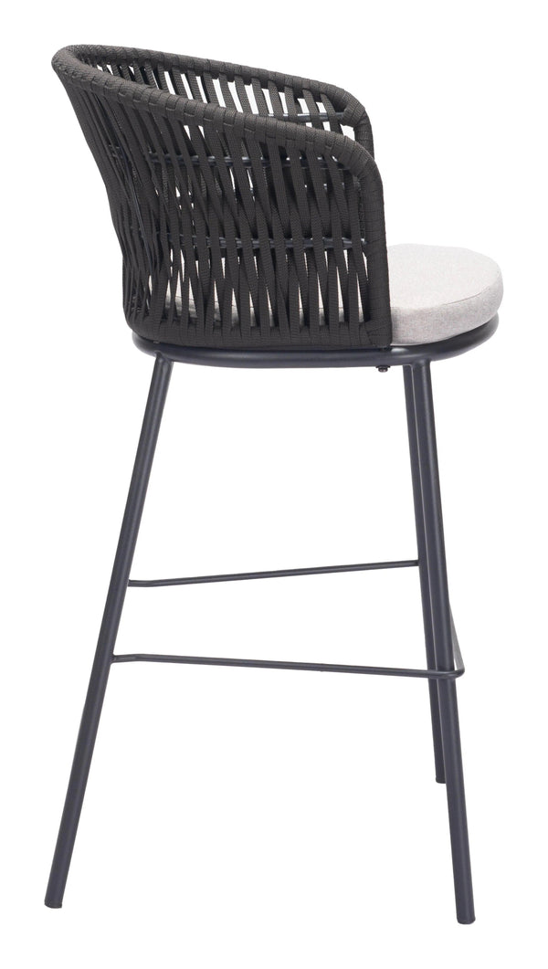 Freycinet Barstool Black Outdoor Bar Stools LOOMLAN By Zuo Modern