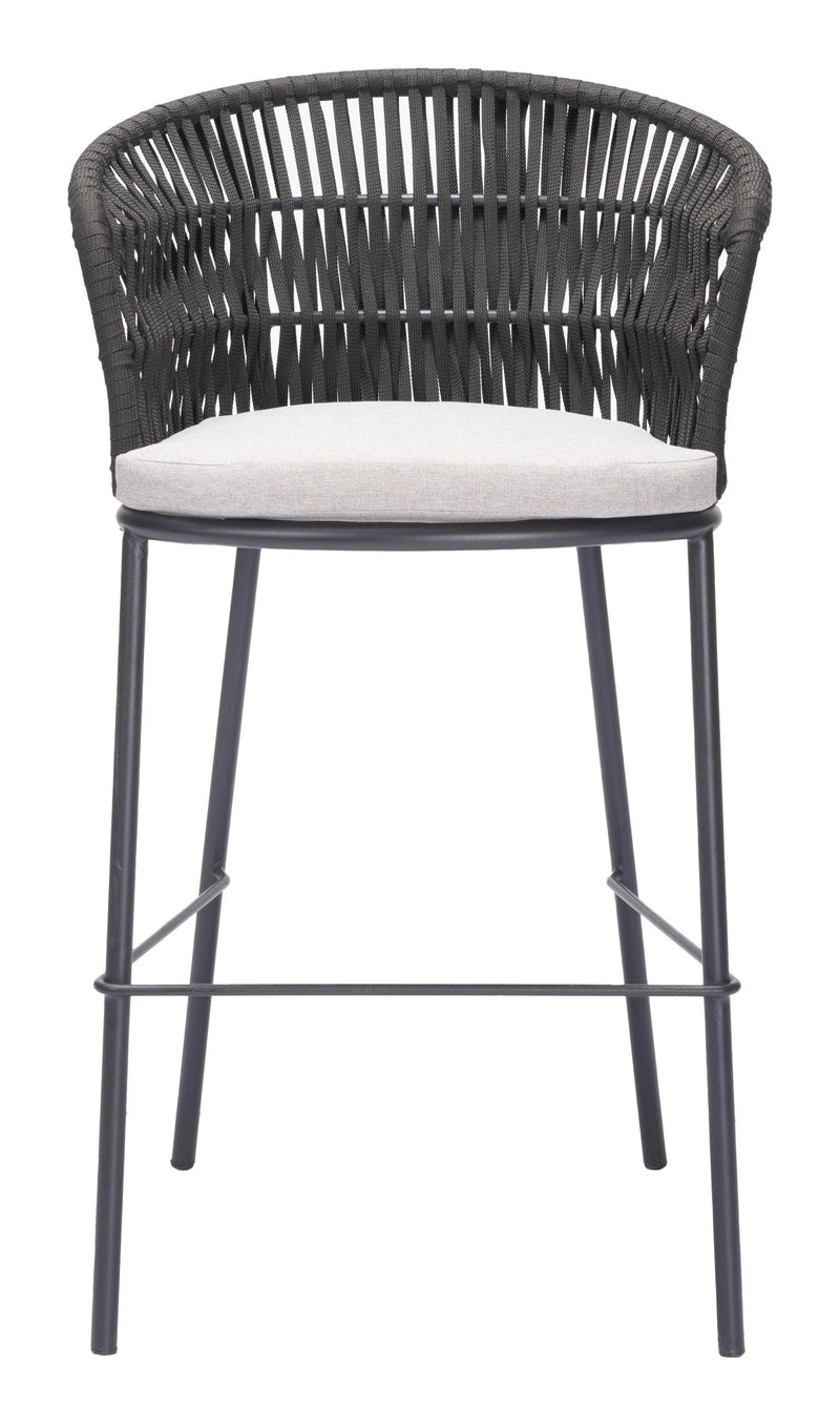 Freycinet Barstool Black Outdoor Bar Stools LOOMLAN By Zuo Modern