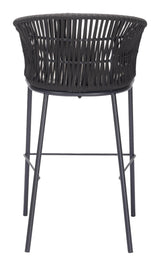 Freycinet Barstool Black Outdoor Bar Stools LOOMLAN By Zuo Modern