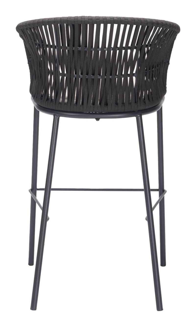 Freycinet Barstool Black Outdoor Bar Stools LOOMLAN By Zuo Modern