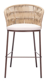 Freycinet Barstool Natural Outdoor Bar Stools LOOMLAN By Zuo Modern