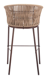 Freycinet Barstool Natural Outdoor Bar Stools LOOMLAN By Zuo Modern