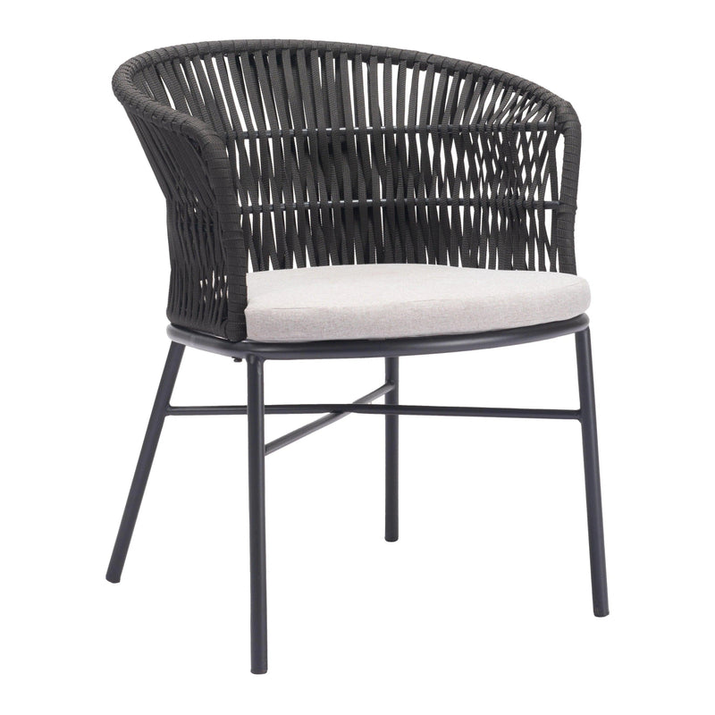 Freycinet Dining Chair (Set of 2) Black Outdoor Dining Chairs LOOMLAN By Zuo Modern