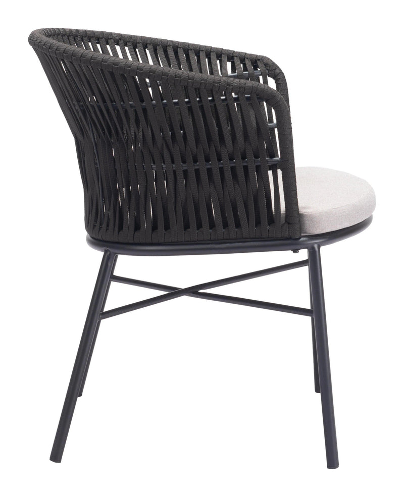 Freycinet Dining Chair (Set of 2) Black Outdoor Dining Chairs LOOMLAN By Zuo Modern