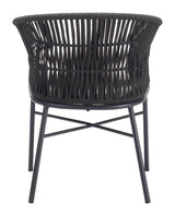 Freycinet Dining Chair (Set of 2) Black Outdoor Dining Chairs LOOMLAN By Zuo Modern