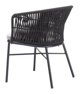 Freycinet Dining Chair (Set of 2) Black Outdoor Dining Chairs LOOMLAN By Zuo Modern