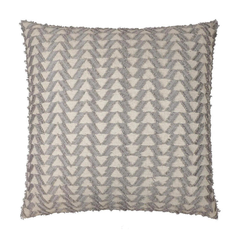 Fringe Benefits Pewter Grey Throw Pillow With Insert Throw Pillows LOOMLAN By D.V. Kap