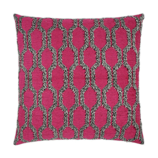 Fringed Fuchsia Red Throw Pillow With Insert Throw Pillows LOOMLAN By D.V. Kap