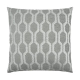 Fringed Platinum Grey Throw Pillow With Insert Throw Pillows LOOMLAN By D.V. Kap