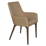 Fritz Arm Chair Beige 2PC Set Upholstered Seat Full Back Dining Chairs LOOMLAN By LH Imports