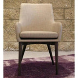 Fritz Arm Chair Beige 2PC Set Upholstered Seat Full Back Dining Chairs LOOMLAN By LH Imports