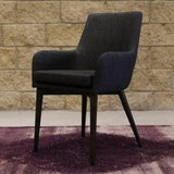 Fritz Arm Chair Dark Grey 2PC Set Upholstered Seat Full Back Dining Chairs LOOMLAN By LH Imports