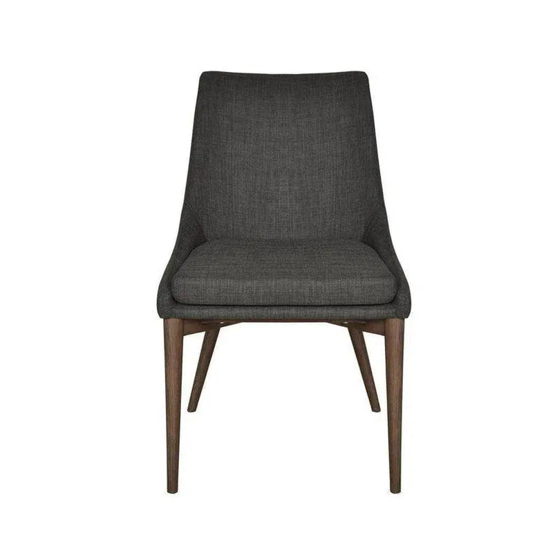 Fritz Side Chair Dark Grey 2PC Set Upholstered Seat Full Back Dining Chairs LOOMLAN By LH Imports