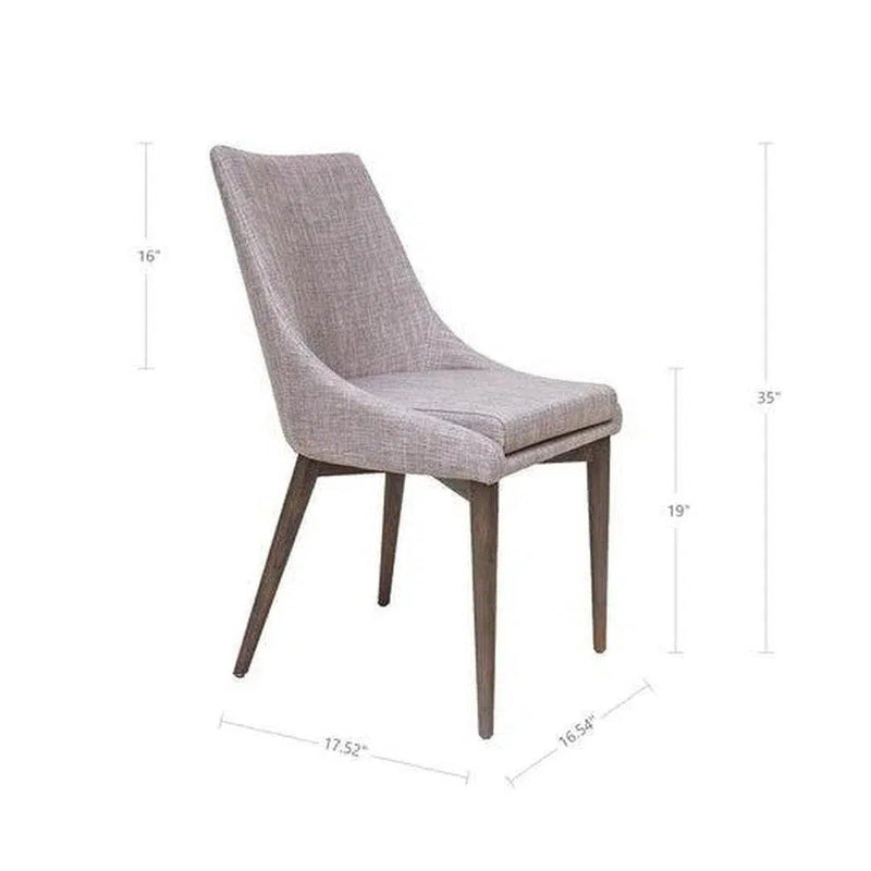 Fritz Side Chair Light Grey 2PC Set Upholstered Seat Full Back Dining Chairs LOOMLAN By LH Imports