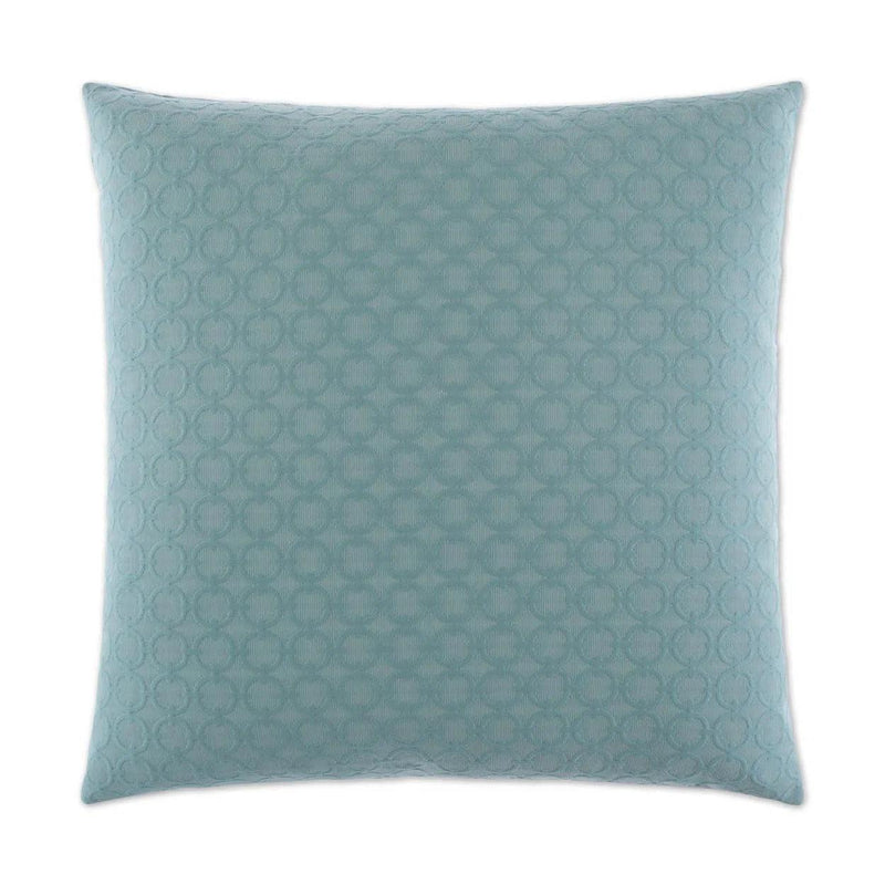 Full Circle Aqua Blue Throw Pillow With Insert Throw Pillows LOOMLAN By D.V. Kap