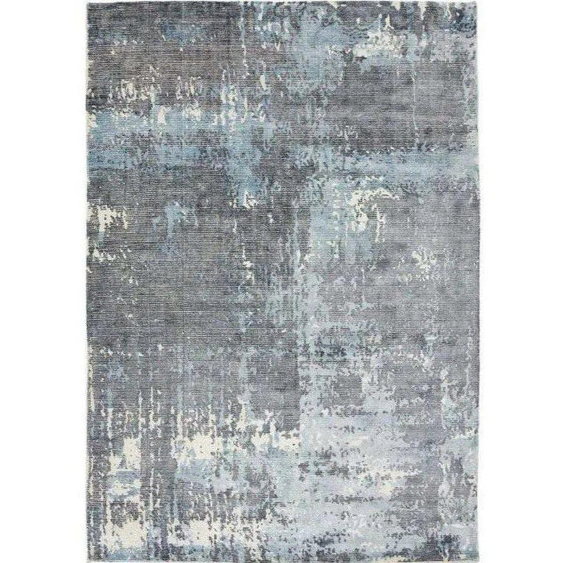 Fuller Ocean Blue Grey Solid Handmade Wool Rug By Linie Design Area Rugs LOOMLAN By Linie Design