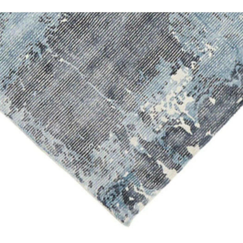 Fuller Ocean Blue Grey Solid Handmade Wool Rug By Linie Design Area Rugs LOOMLAN By Linie Design