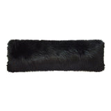 Fur Bolster Black Fox Black Throw Pillow With Insert Throw Pillows LOOMLAN By D.V. Kap