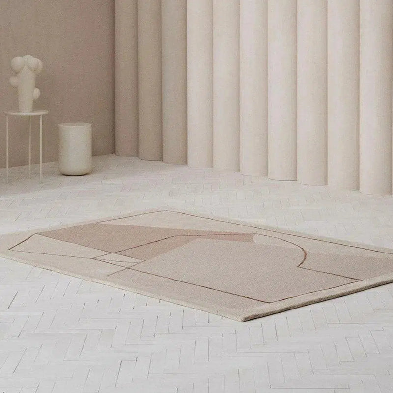 Furbo Rose Beige Multicolor Handmade Wool Rug By Linie Design Area Rugs LOOMLAN By Linie Design