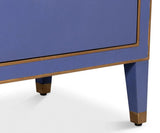 Gabriella Mdf and Embossed Shagreen Leather Blue Night Stand Nightstands LOOMLAN By Sarreid