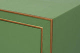 Gabriella Mdf and Embossed Shagreen Leather Green Night Stand Nightstands LOOMLAN By Sarreid