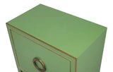 Gabriella Mdf and Embossed Shagreen Leather Green Night Stand Nightstands LOOMLAN By Sarreid