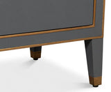 Gabriella Mdf and Embossed Shagreen Leather Grey Night Stand Nightstands LOOMLAN By Sarreid