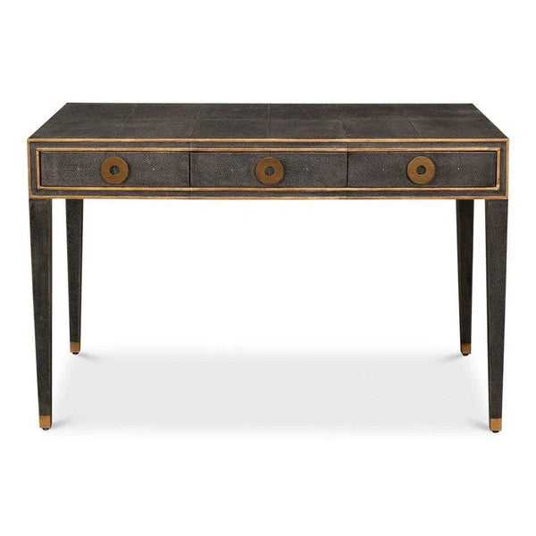 Gabriella Shagreen Desk Table Antique Grey Home Office Desks LOOMLAN By Sarreid