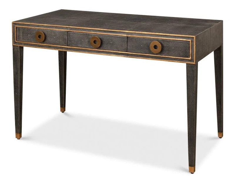 Gabriella Shagreen Desk Table Antique Grey Home Office Desks LOOMLAN By Sarreid