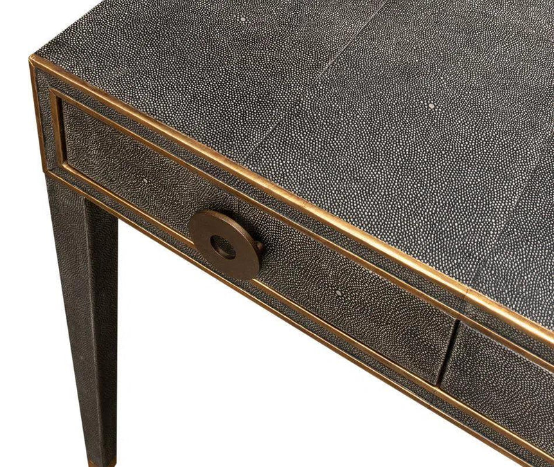 Gabriella Shagreen Desk Table Antique Grey Home Office Desks LOOMLAN By Sarreid