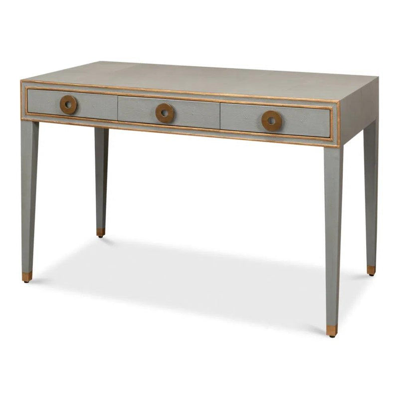 Gabriella Shagreen Desk Table Storm Grey Home Office Desks LOOMLAN By Sarreid